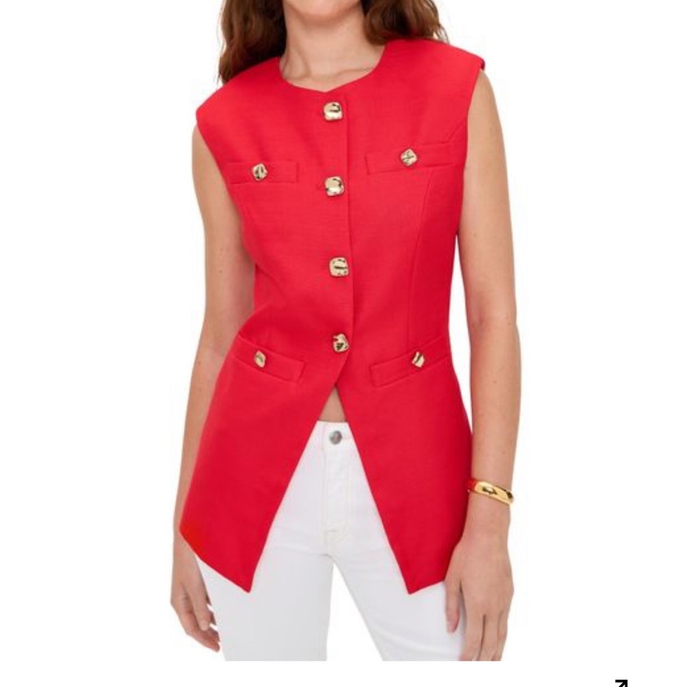 Endless Rose Ponte Neck Split Hem sleeveless Tweed Blazer XS NWT